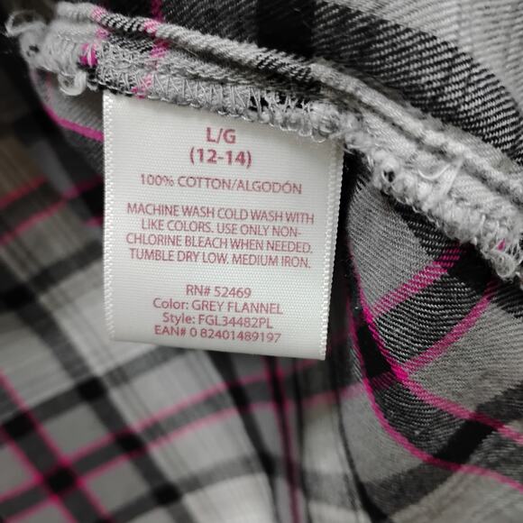 🖤🩷Faded Glory Plaid Flannel Shirt Lot of 2 L Black Pink Blue Brown Bundle 💙🤎 - Picture 11 of 15